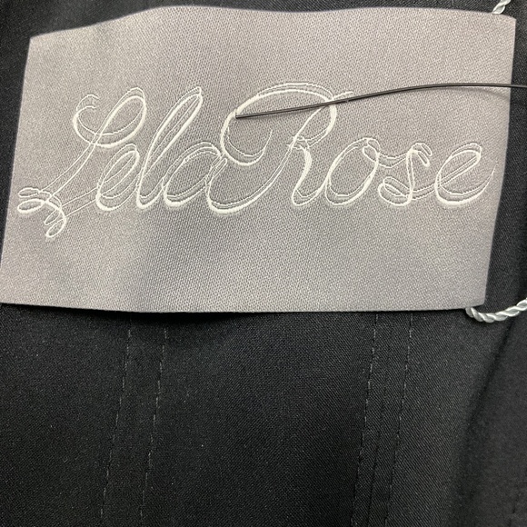 LELA ROSE BLACK / GOLD JACQUARD STRAPLESS COLUMN DRESS - Picture 4 of 6